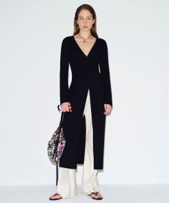 Black Wells Cashmere Duster
