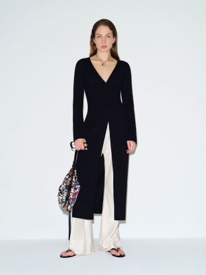 Black Wells Cashmere Duster