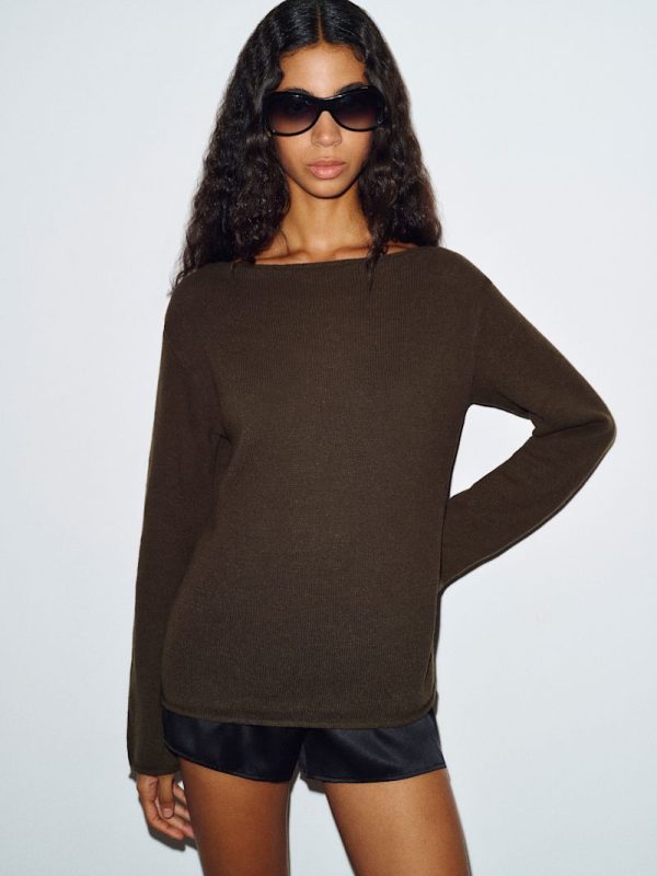 Espresso Marine Linen Cotton Sweater