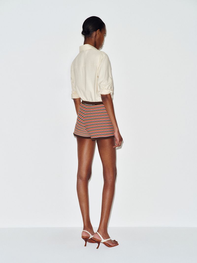 Cafe Multi Stripe Darla Cotton Micro Short - Image 4