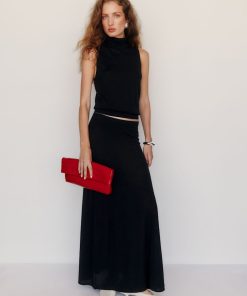 Black Danielle Regenerative Merino Skirt