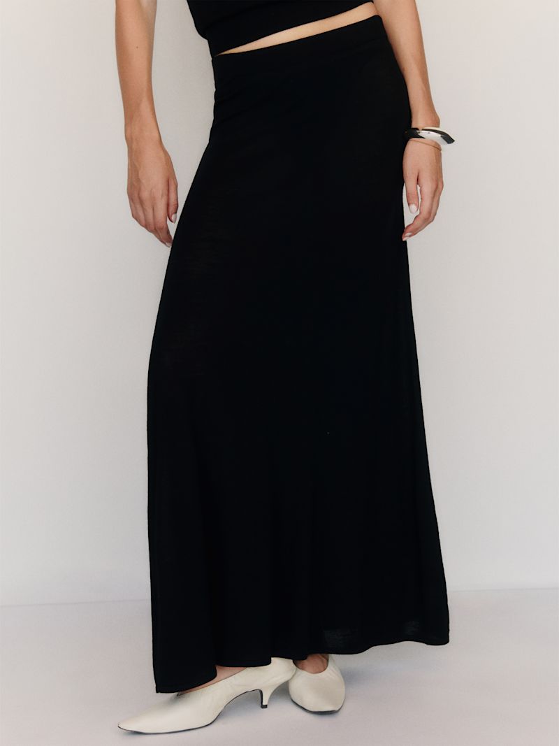 Black Danielle Regenerative Merino Skirt - Image 2