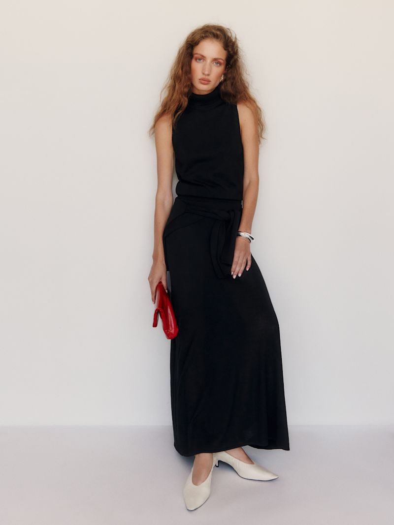 Black Danielle Regenerative Merino Skirt - Image 4