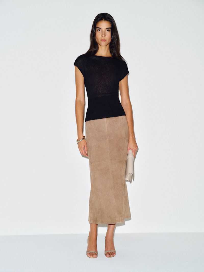 Black Rhiannon Sheer Alpaca Sweater Top - Image 2
