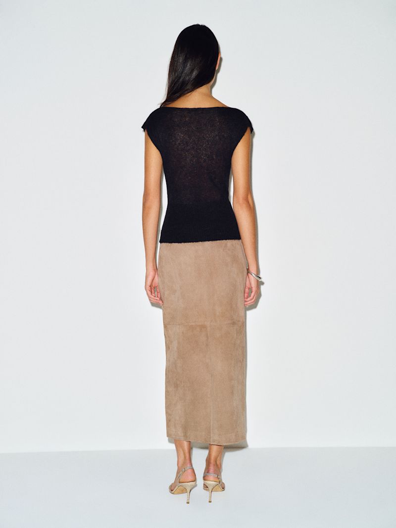 Black Rhiannon Sheer Alpaca Sweater Top - Image 3