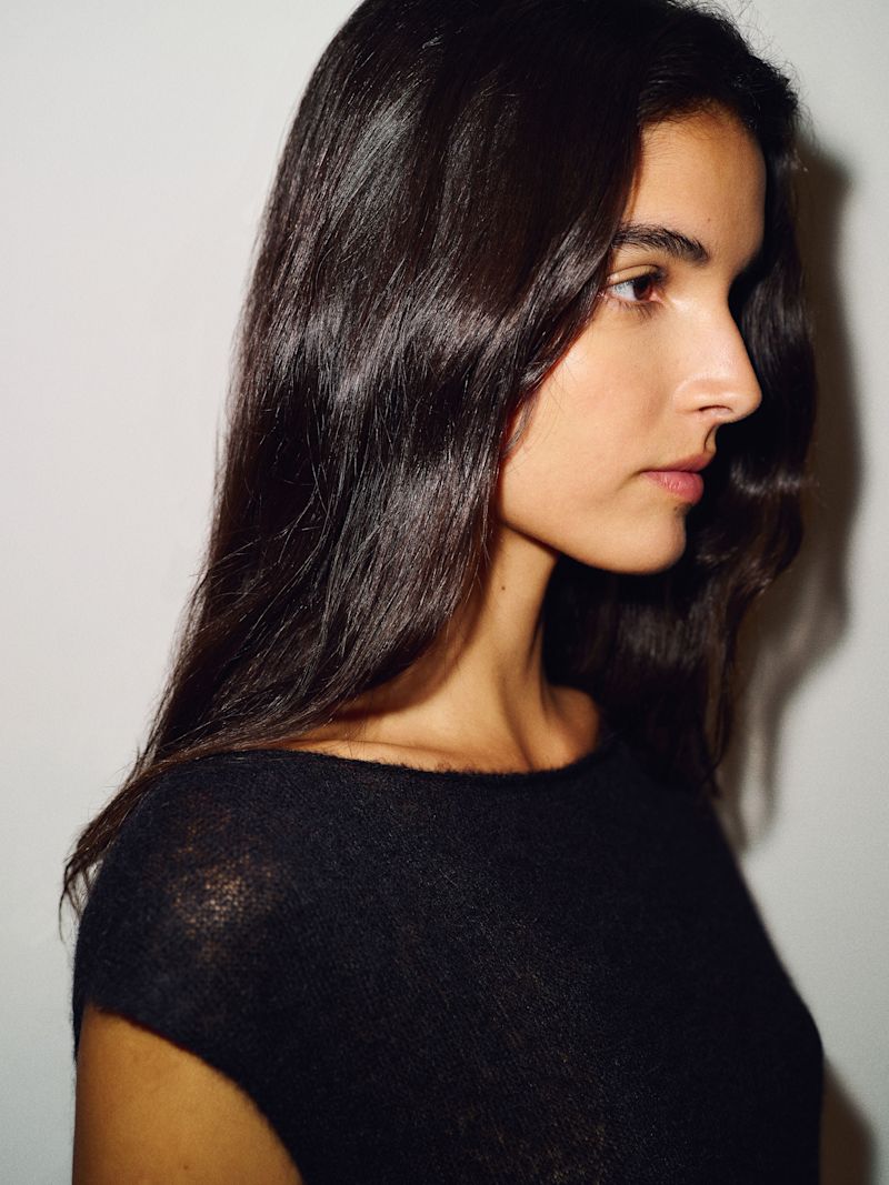 Black Rhiannon Sheer Alpaca Sweater Top - Image 4