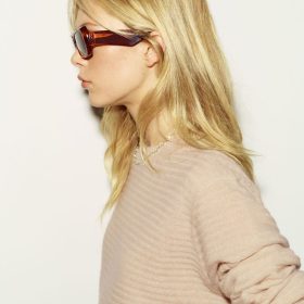 Textured Wheat Cashmere Boyfriend Sweater