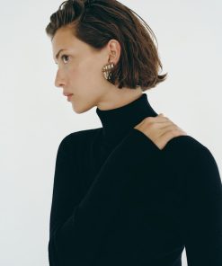 Black Ophelia Tissue Cashmere Turtleneck
