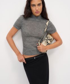 Thunder Laurel Sheer Alpaca Mock Neck