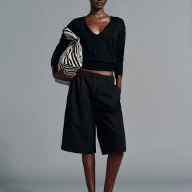 Black Micah V-Neck Sweater Top