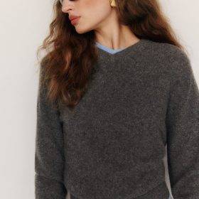 Flannel Landon Cashmere V-Neck