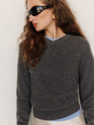 Flannel Landon Cashmere V-Neck