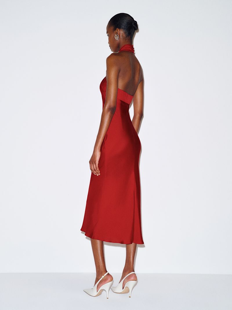 Lipstick Meli Silk Twill Dress - Image 4
