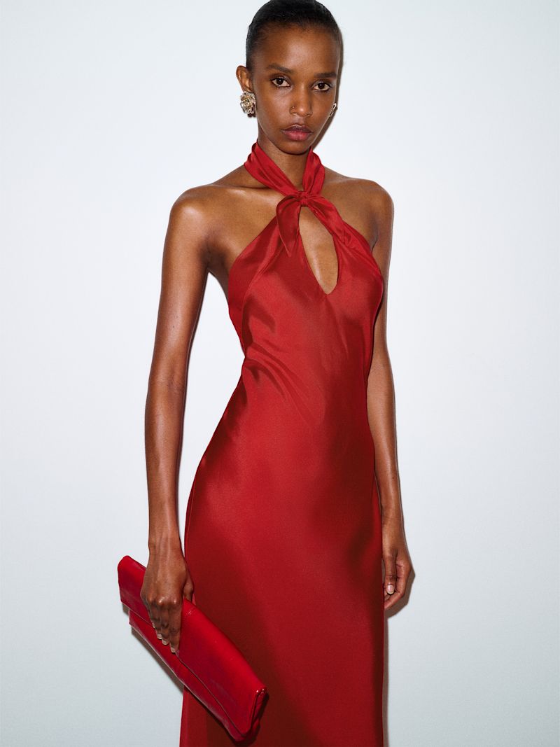 Lipstick Meli Silk Twill Dress - Image 6