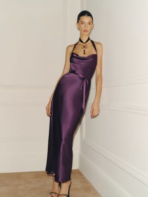 Crushed Violet Gloribel Silk Dress