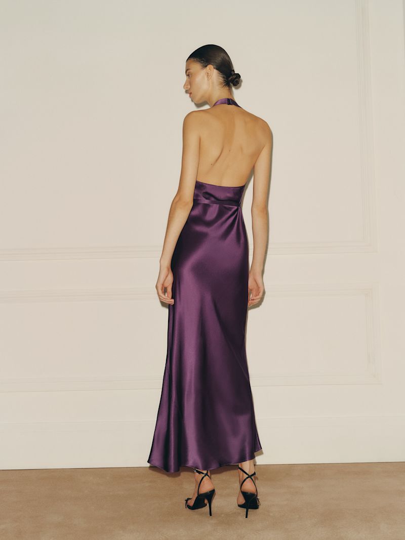 Crushed Violet Gloribel Silk Dress - Image 4