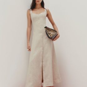 Oatmeal Fraise Linen Dress
